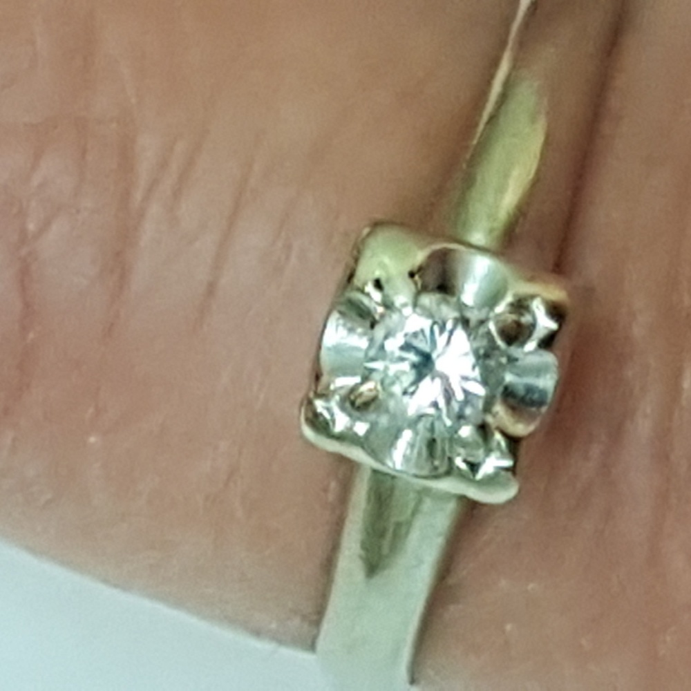 Antique 14k W/G .23ct Diamond Engagement Ring - Picture 8 of 8